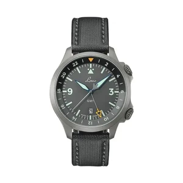 Laco Montre Pilot Special Models FRANKFURT GMT GRAU 862121.2
