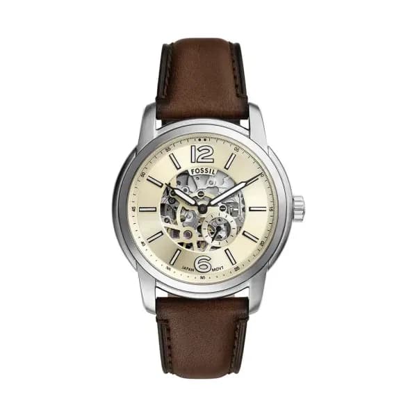 Fossil Montre Automatique Fossil Collection Heritage en Cuir Marron