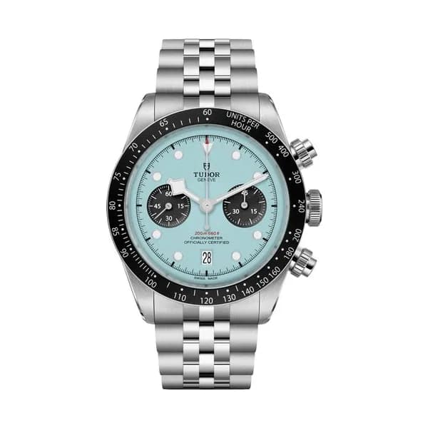 Tudor Montre Tudor Black Bay Chrono "Flamingo Blue" automatique cadran bleu bracelet acier 41 mm