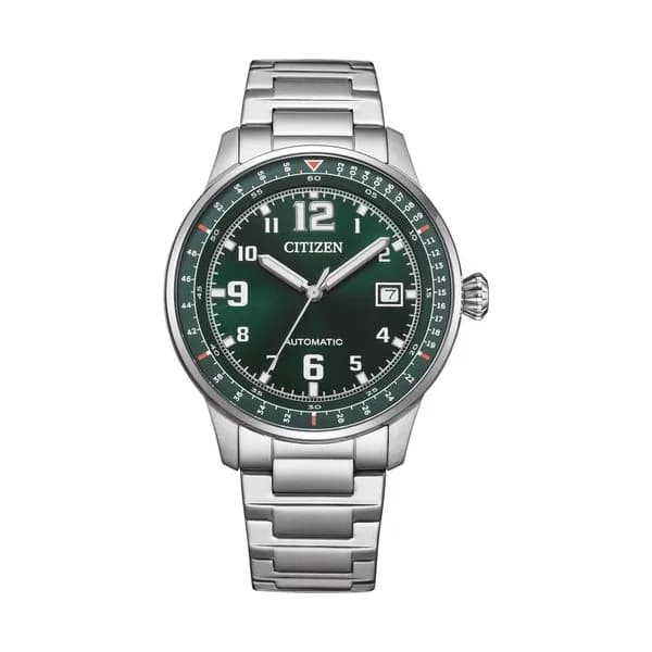 Citizen Montre Citizen Platform Mechanical Urban Military automatique cadran vert bracelet acier 40 mm