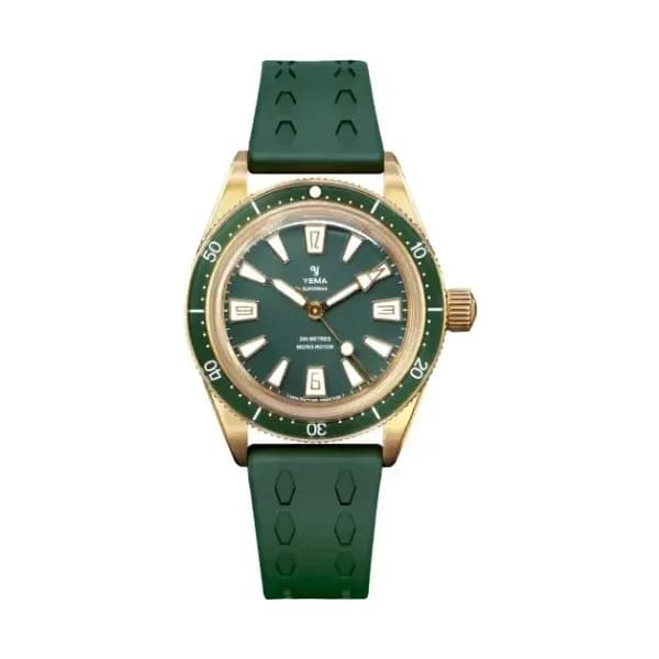 Yema Montre Yema Skin Diver Slim Bronze CMM.20 Limited Edition Cadran Vert