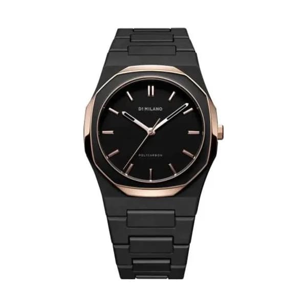 D1 Milano Montre D1 Milano Polycarbon Black Mesh Quartz - 40,5 mm- Cadran Noir - PCBJ35