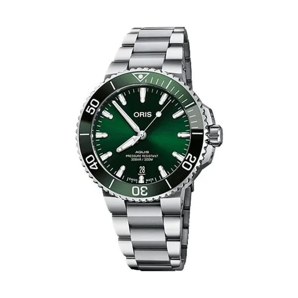 Oris Montre Oris Aquis Date Calibre 400 automatique cadran vert bracelet acier 41,5 mm