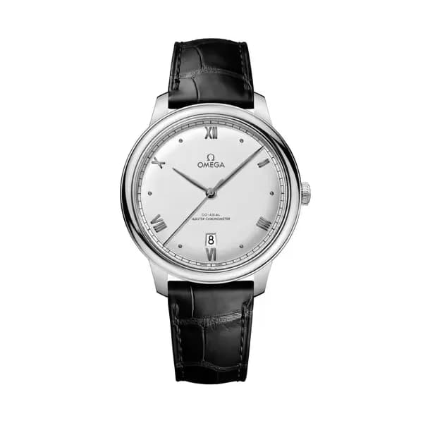 Omega De Ville 40 mm, acier sur bracelet en cuir