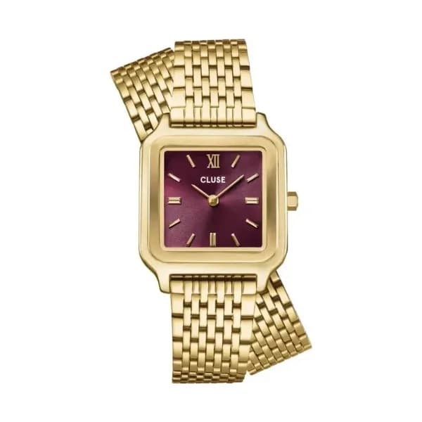 Cluse Gracieuse Watch Double Steel, Wine, Gold Colour