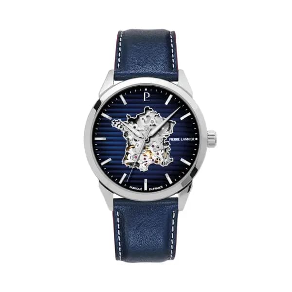Pierre Lannier Montre automatique Homme Monarck Argenté, Bleu foncé
