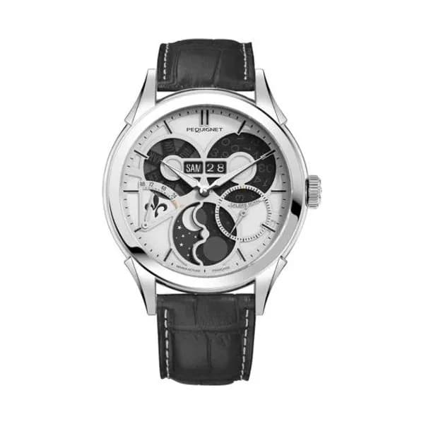 Pequignet Montre Pequignet Royale saphir - Cadran Blanc Éclipse Automatique Cadran Blanc - 9010823