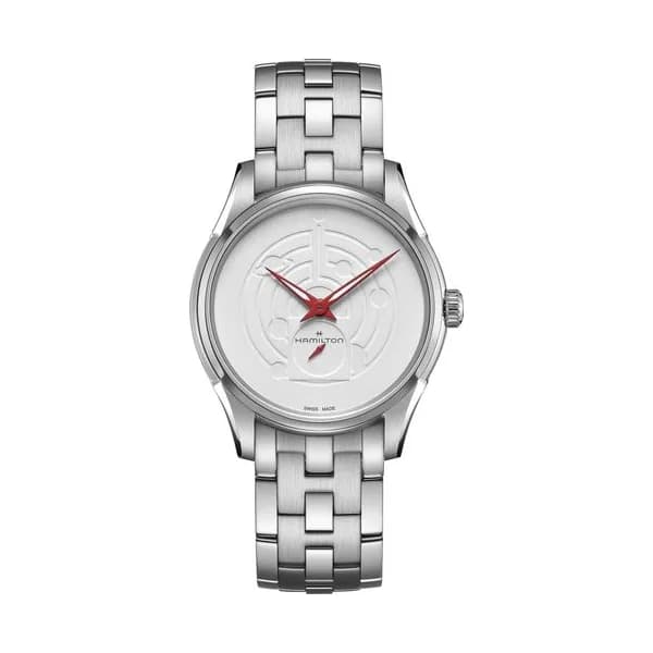 Hamilton Montre Hamilton Jazzmaster Thinline Special Edition quartz cadran blanc bracelet acier 40 mm