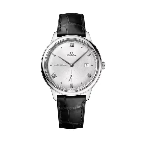 Omega De Ville 41 mm, acier sur bracelet en cuir