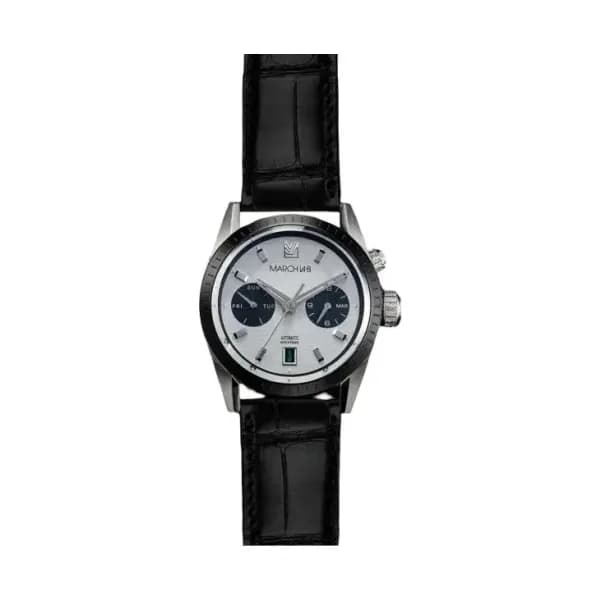 March LA.B Montre March LA.B Agenda Automatique Cadran Double Alligator Noir