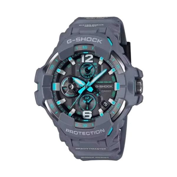 Casio Montre GShock Master of G - GravityMaster - Gris & Turquoise 59 x 54.7 mm- GR-B300-8A2