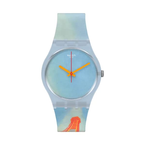 Swatch Montre Swatch Gent Swatch X Centre Pompidou en Plastique Bleu