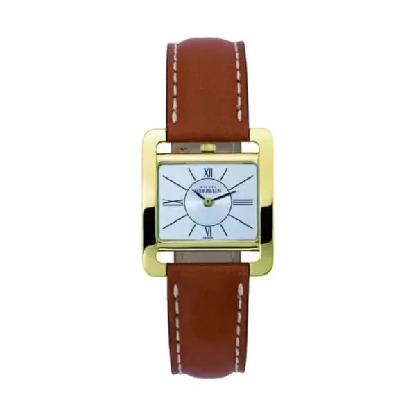 Michel Herbelin Ve Avenue – Quartz – PVD Or Jaune, Cuir & Index