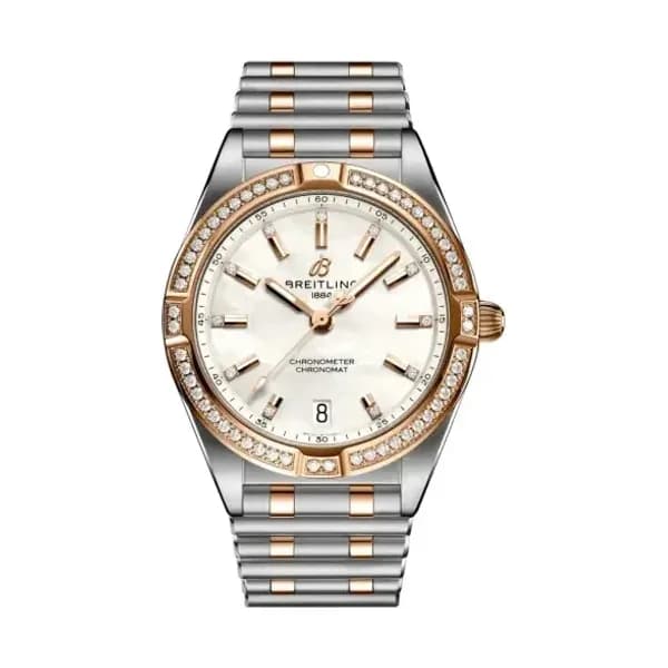 Breitling Montre Breitling Chronomat 32 Cadran Nacre Bracelet Acier inoxydable et or rouge 18 carats