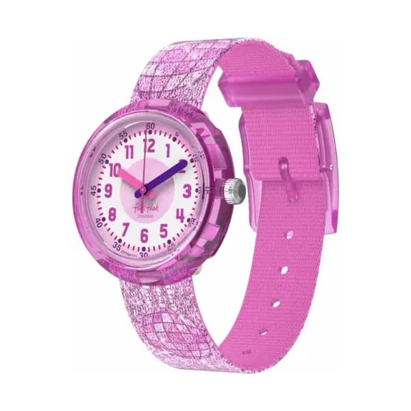 Flik Flak Montre quartz Fille Showtime Rose, Blanc