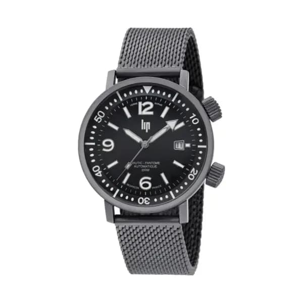 Lip Montre Lip Nautic-Ski 671859- Homme - cadran Noir- 41 mm - Acier et PVD Noir