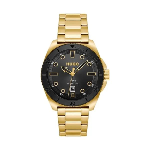 Hugo Montre Hugo Collection #Visit en Acier et PVD Doré