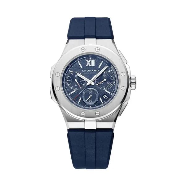 Chopard Montre Chopard Alpine Eagle XL Chrono automatique cadran bleu bracelet caoutchouc 44 mm