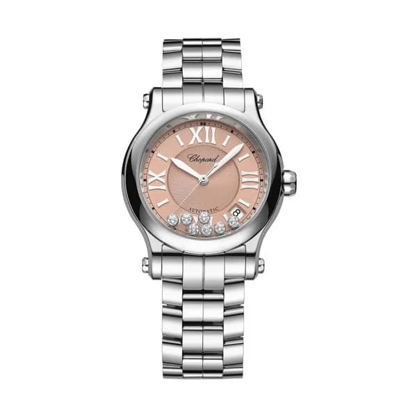 Chopard Montre Chopard Happy Sport automatique cadran rose bracelet acier 36 mm