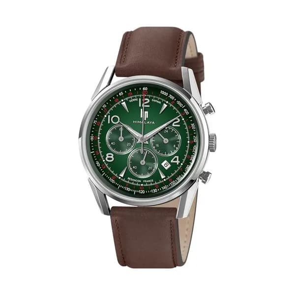 Lip Montre Lip Himalaya Chronographe - Homme - cadran Vert foncé- 40 mm - Acier 316 L poli et brossé - 671718