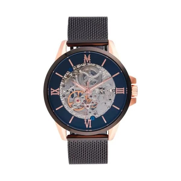 Montignac Montre Automatique Montignac Collection Rond en Acier et PVD Noir