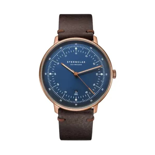 Sternglas Montre Hamburg Dark Blue Bronze Vintage Mocha S01-HH27-VI17