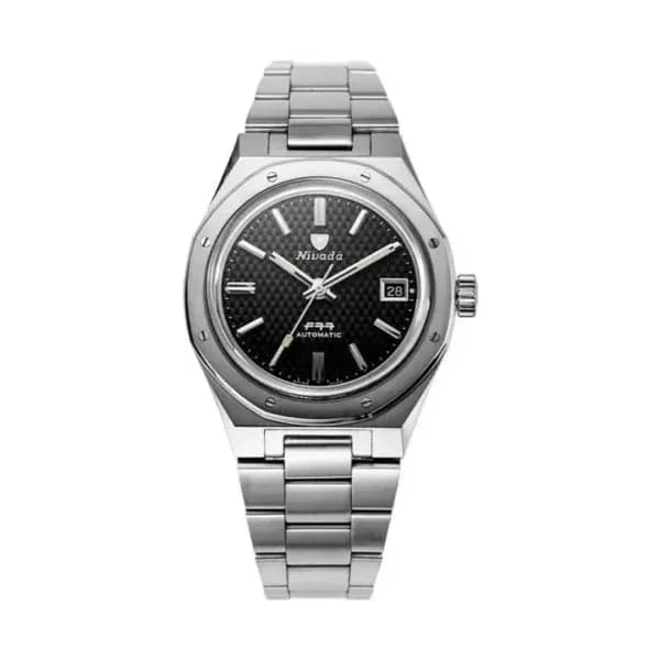 Nivada Grenchen Montre F77 Black With Date 69000A77