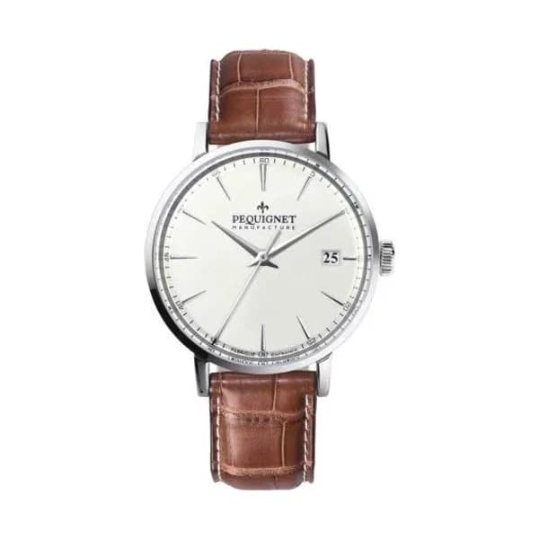 Pequignet Montre Pequignet Manufacture Attitude Automatique Cadran Argent - 9060313-AM