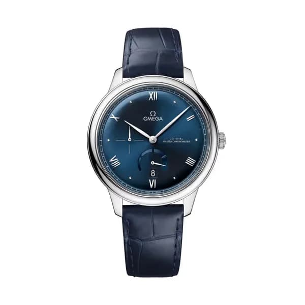 Omega De Ville 41 mm, acier sur bracelet en cuir
