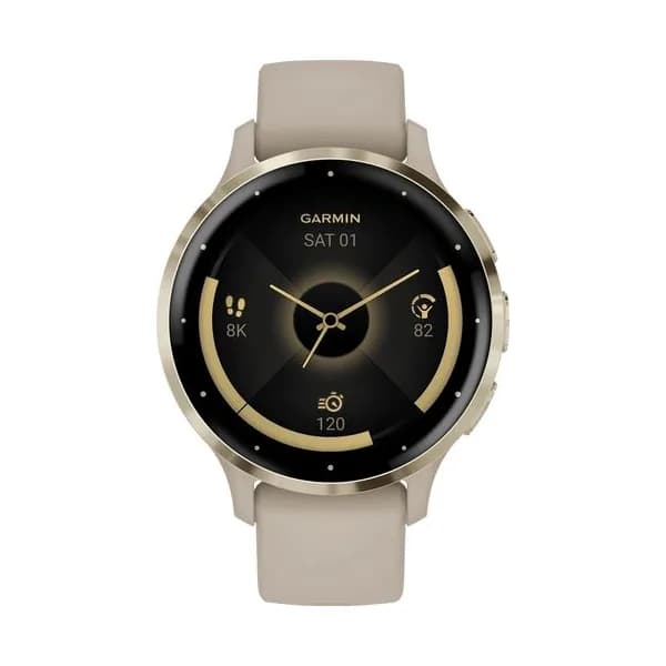 Garmin Montre connectée Garmin Venu 3S Soft Gold bracelet silicone lin 41 mm