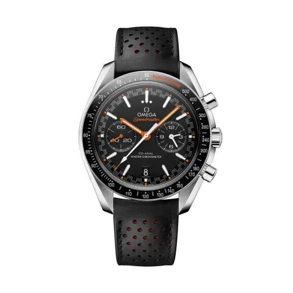 Omega Speedmaster 44,25 mm, acier sur bracelet en cuir