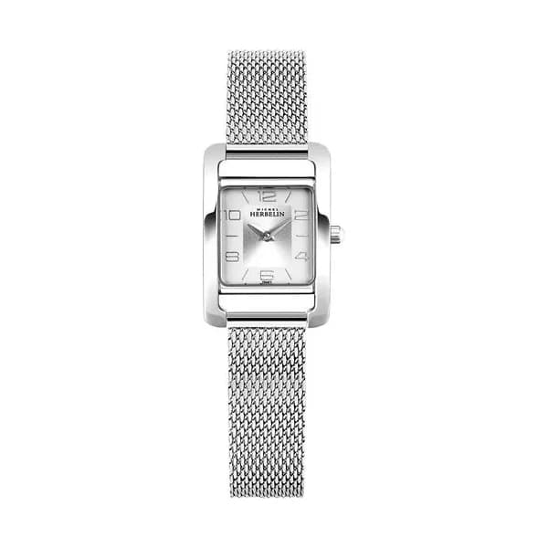 Michel Herbelin Montre Michel Herbelin 5ème Avenue quartz cadran argenté bracelet acier maille milanaise