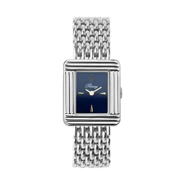 Poiray Montre Poiray Ma Première Acier Cadran Bleu Métal 15mm Grain de Riz