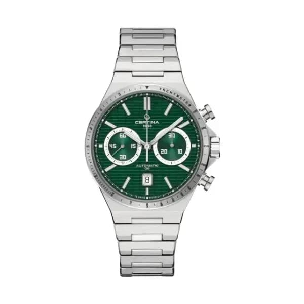 Certina Montre Certina DS-7 Chrono Auto Cadran Vert Bracelet Acier inoxydable