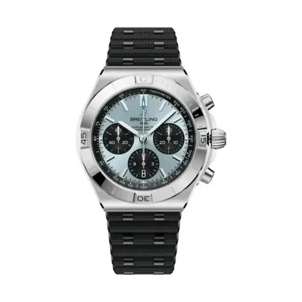 Breitling Montre Breitling Chronomat B01 Chronograph 42mm Automatique Cadran bleu glacier Bracelet Caoutchouc