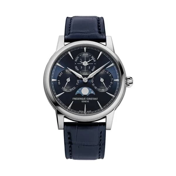 Frédérique Constant Montre Frédérique Constant Manufacture Classic Perpetual Calendar Automatique Cadran Bleu marine Bracelet Cuir - FC-776N3H6