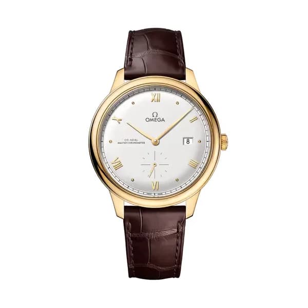 Omega De Ville 41 mm, or jaune sur bracelet en cuir