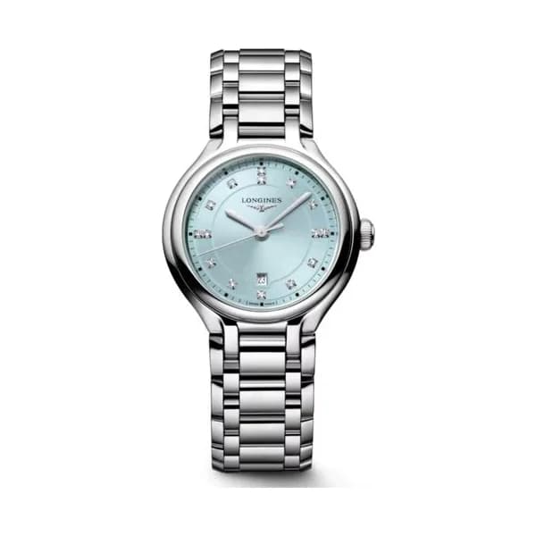 Longines Montre Longines Longines primaluna 30 mm Quartz Cadran Bleu menthe soleillé Bracelet Acier