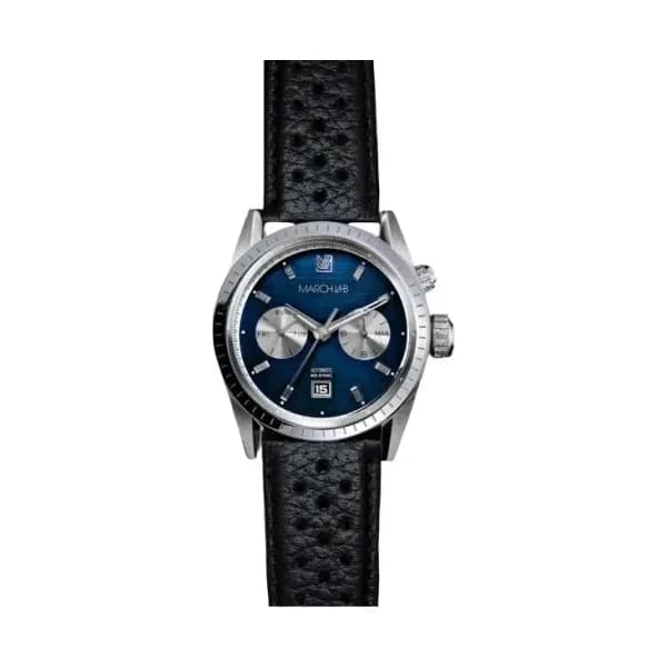 March LA.B Montre March LA.B Agenda Supra Automatique Cadran Navy Buffle Perforé Noir
