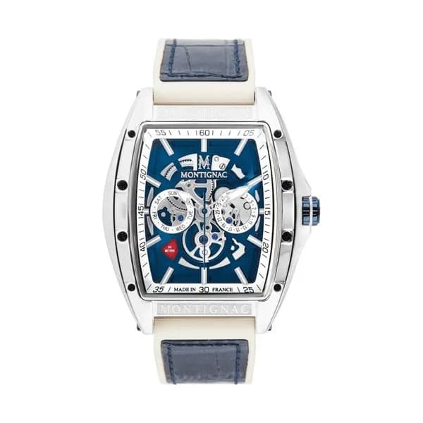 Montignac Montre Montignac en Cuir Bleu