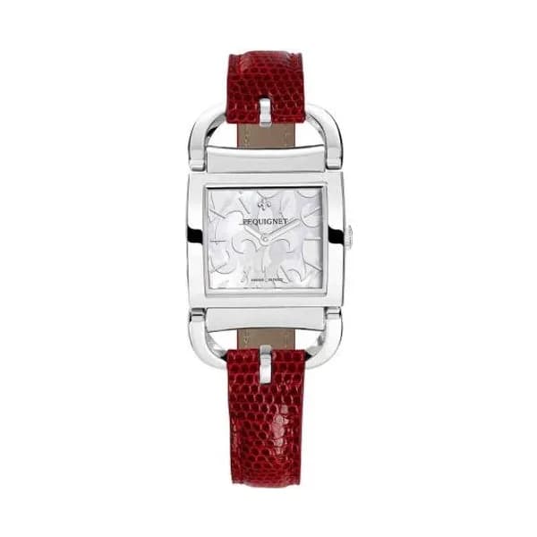 Pequignet E. Montre Pequignet Attellage Quartz - Cadran Nacre Blanc - Bracelet Gris - 5894503-L