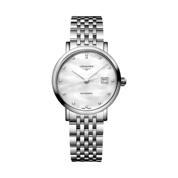 Longines Montre Longines elegant collection 29 mm Automatique Cadran Nacre blanche Bracelet Acier