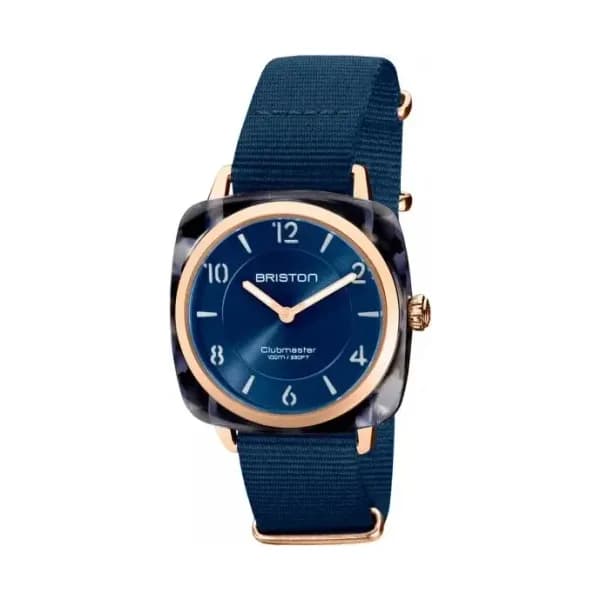 Briston Montre Briston Clubmaster Chic Acétate Bracelet Nato Bleu Nuit