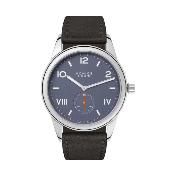 Nomos Montre NOMOS Club Campus 38 Blue Purple mécanique cadran purple bracelet cuir noir 38,5 mm
