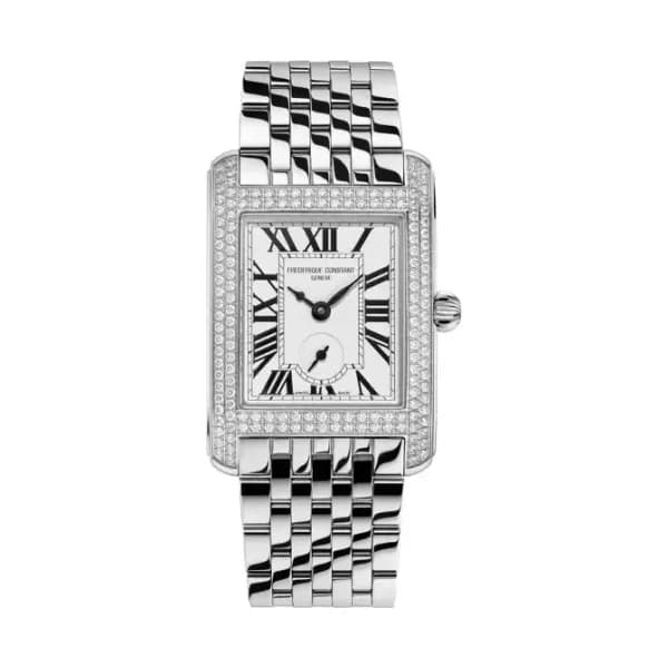 Frederique Constant Montre Frederique Constant Classics Carree Small Seconds Quartz Cadran Argent Bracelet Acier inoxydable