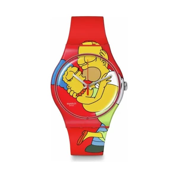 Swatch Montre quartz Mixte the simpsons Rouge