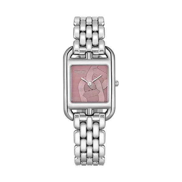 Hermès Montre HERMÈS Cape Cod Petit Modèle quartz cadran rose bracelet acier 31 mm