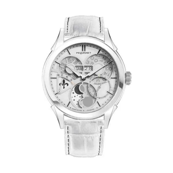 Pequignet Montre Pequignet Royale saphir - Cadran Blanc Aurore Automatique Cadran Blanc - 9010813