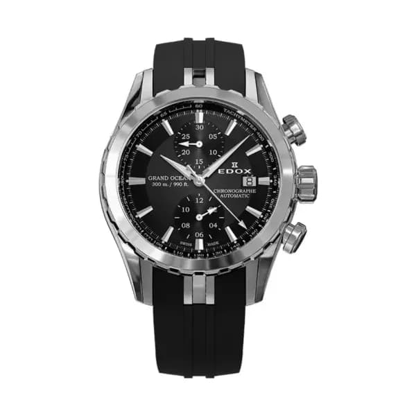 Edox Montre Grand Ocean Chronograph Automatic Black Dial 09800-3CA-NIN