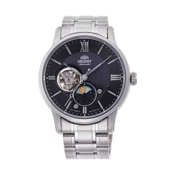 Orient Montre Orient Classic Sun & Moon Coeur Ouvert Automatique Cadran Gris anthracite Bracelet Acier inoxydable - RA-AS0008B
